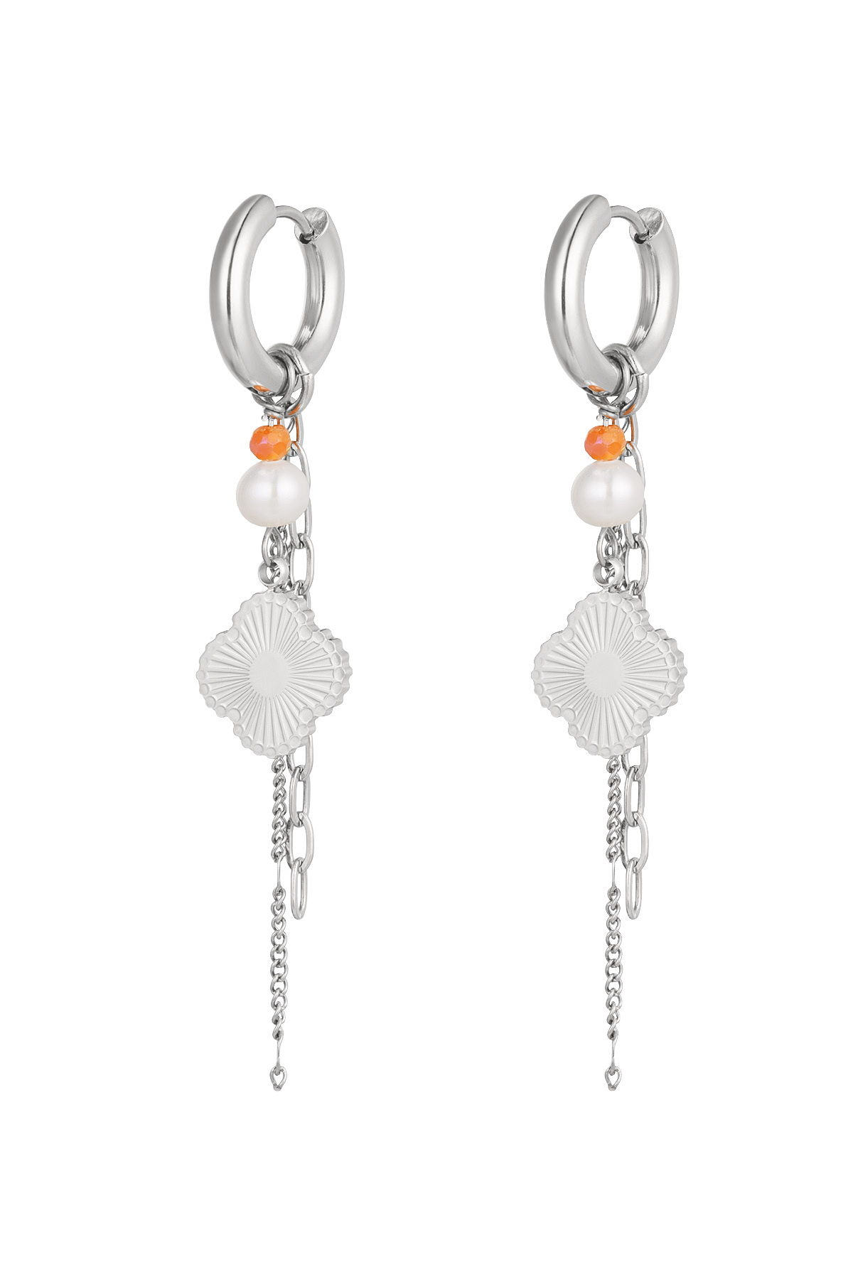 Earrings charm party - silver h5 