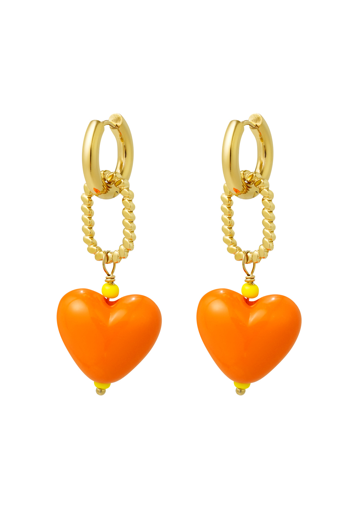 Earring heart orange - gold