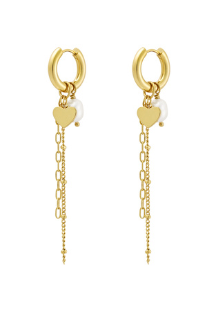 Earrings necklace party - gold h5 