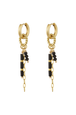 Earring lot pendants - black gold h5 