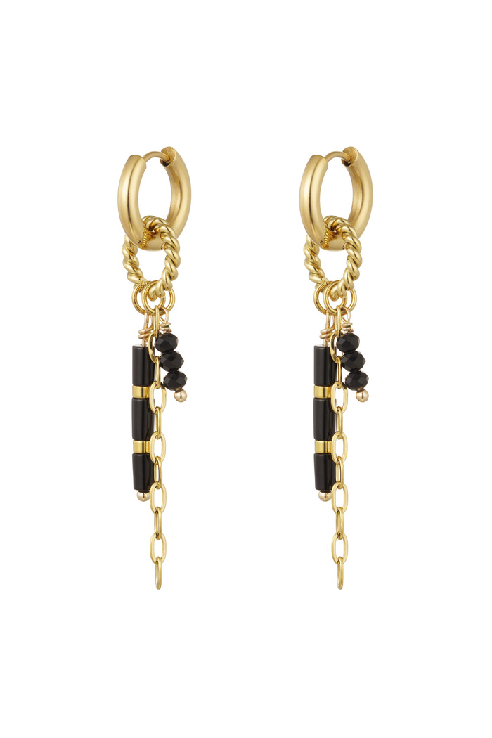 Earring lot pendants - black gold 
