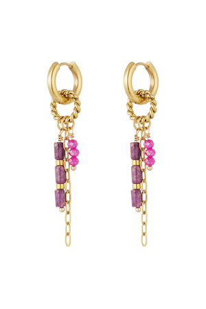 Earring many pendants - purple h5 