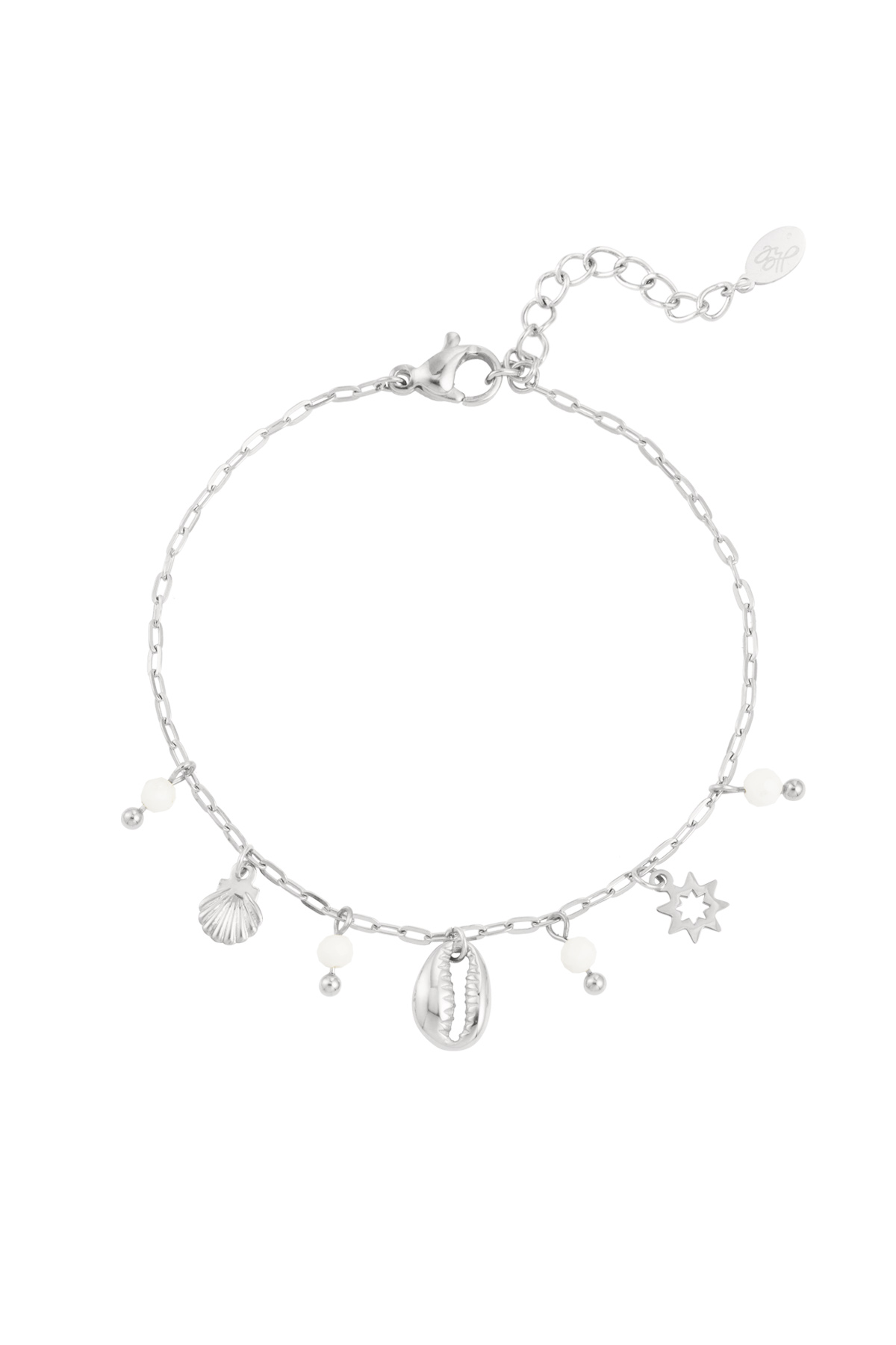 Bracelet charms and stones - silver 