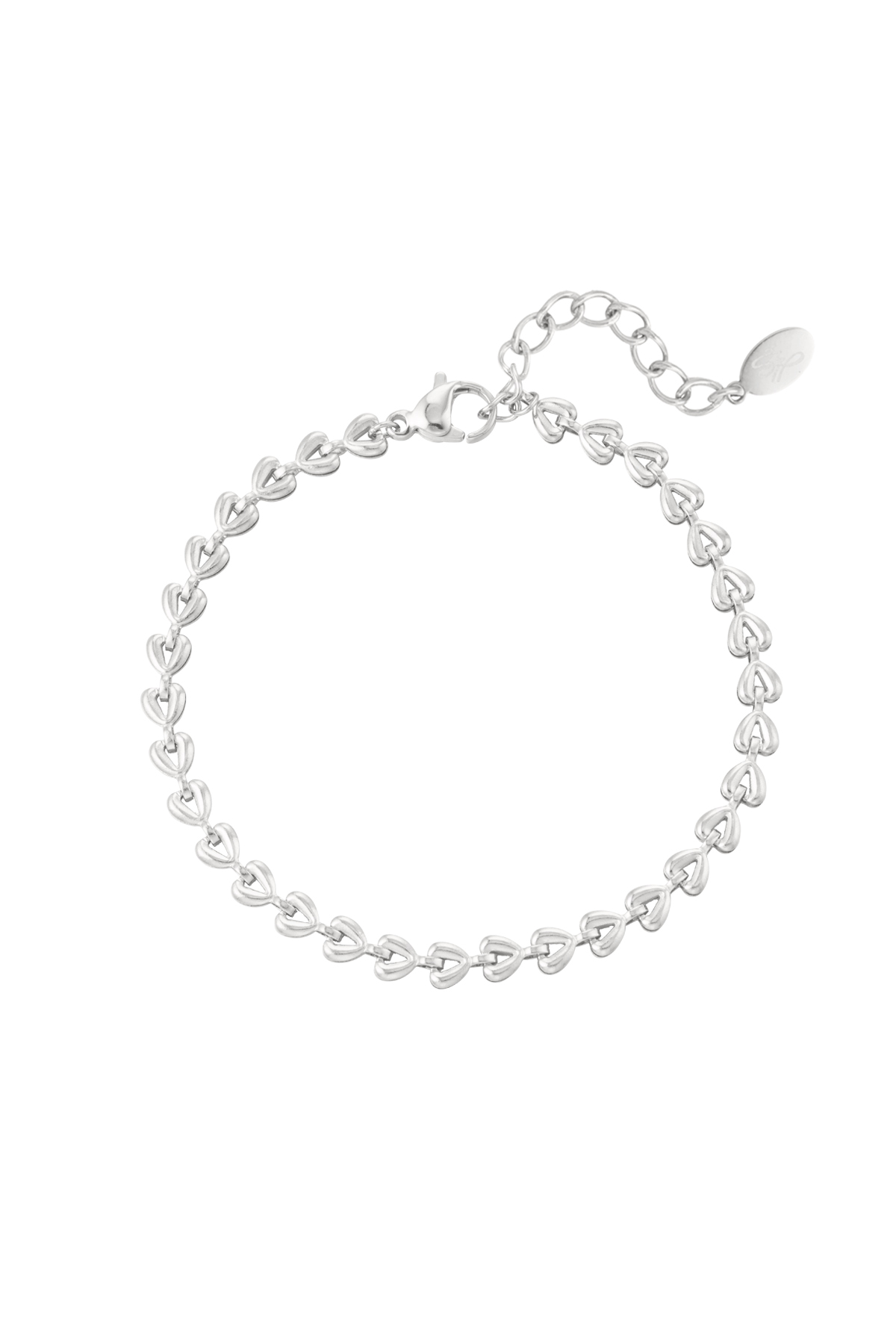 Bracelet linked hearts - silver h5 