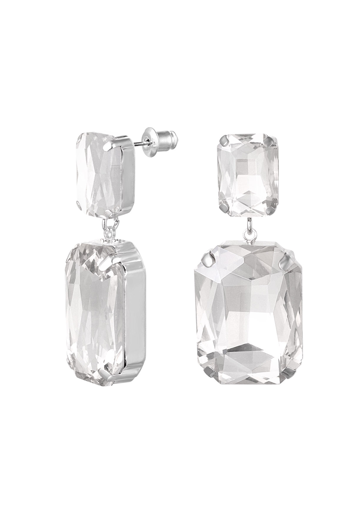 Orecchini 2 perle di vetro - argento Perle di vetro h5 