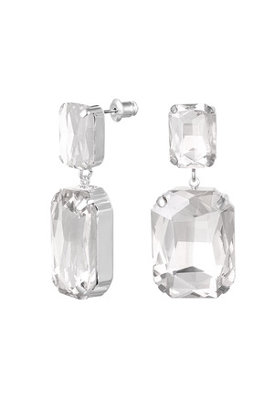 Pendientes 2 perlas de vidrio - plata Perlas de vidrio h5 