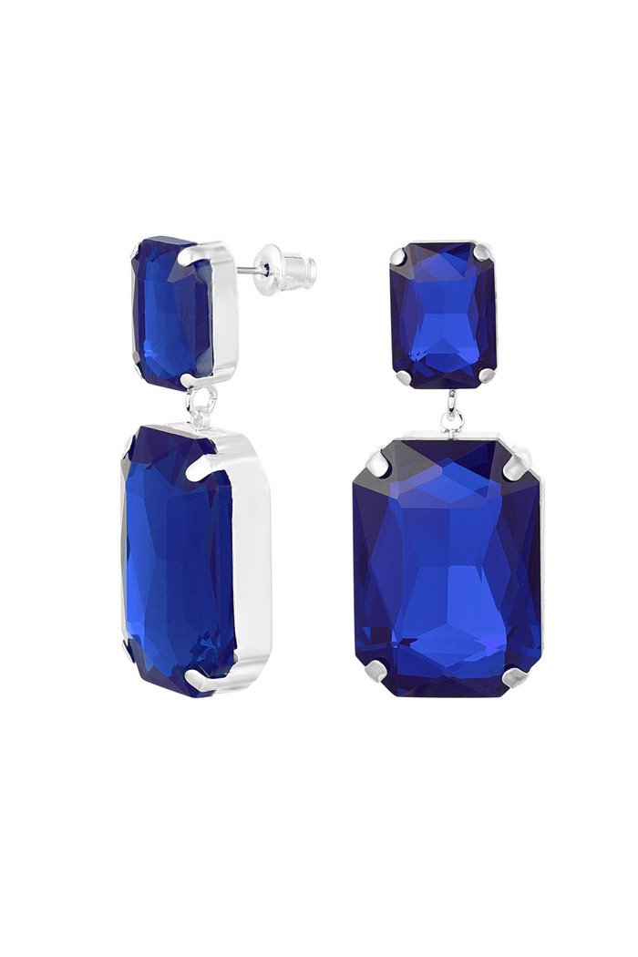 Earrings 2 glass beads - blue Glass beads 