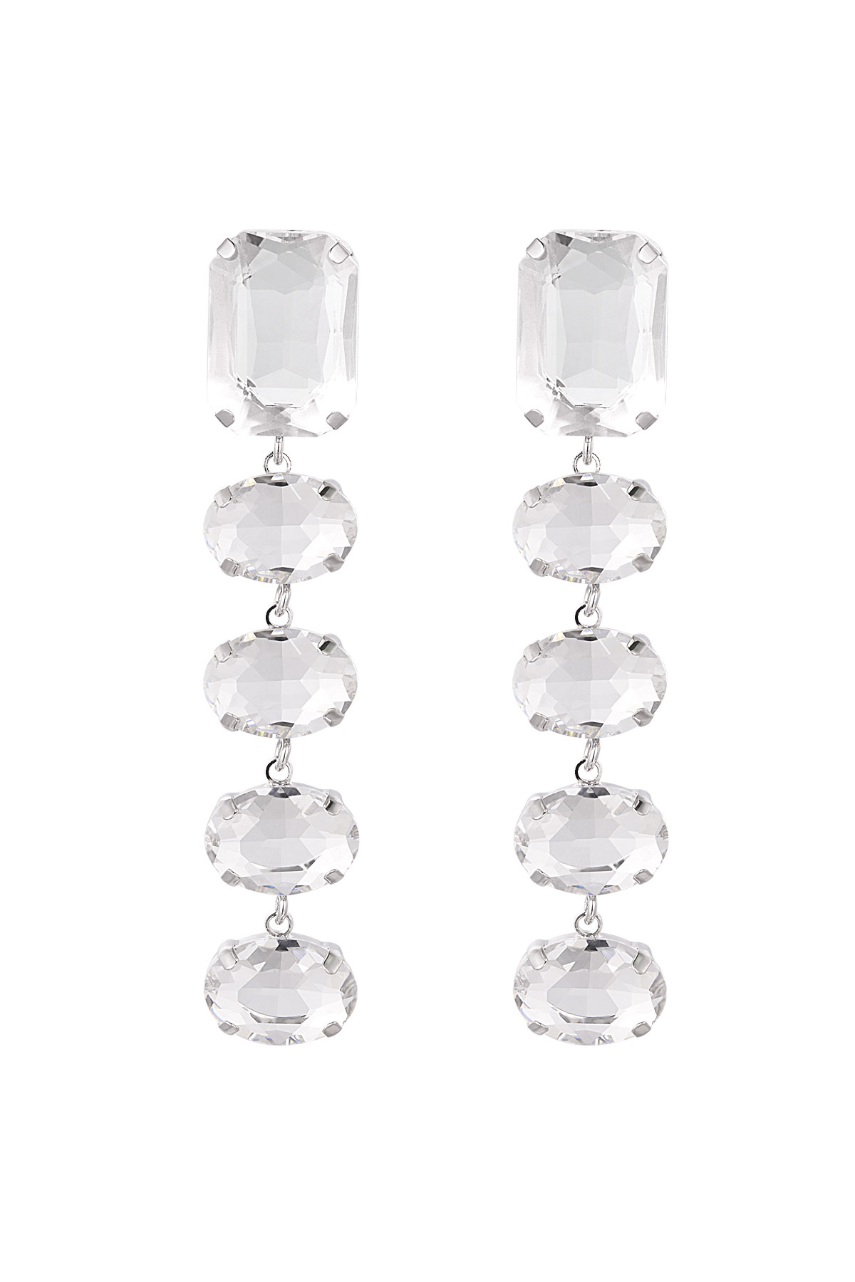Pendientes perlas de vidrio fiesta - plata Cobre
