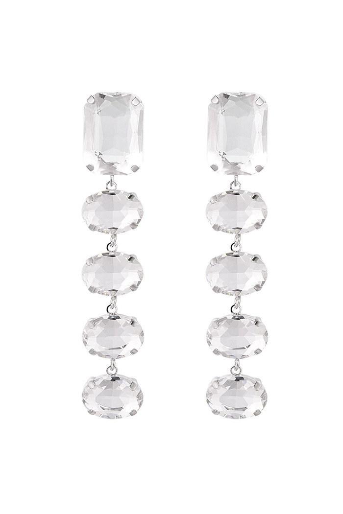 Pendientes perlas de vidrio fiesta - plata Cobre 