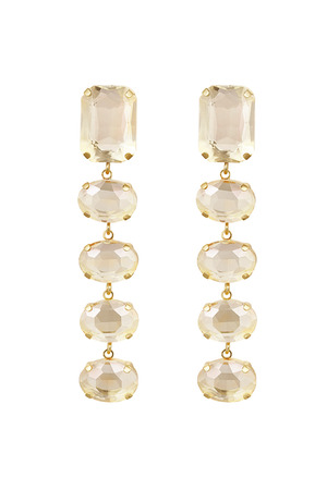 Pendientes perlas de vidrio fiesta - oro Cobre h5 