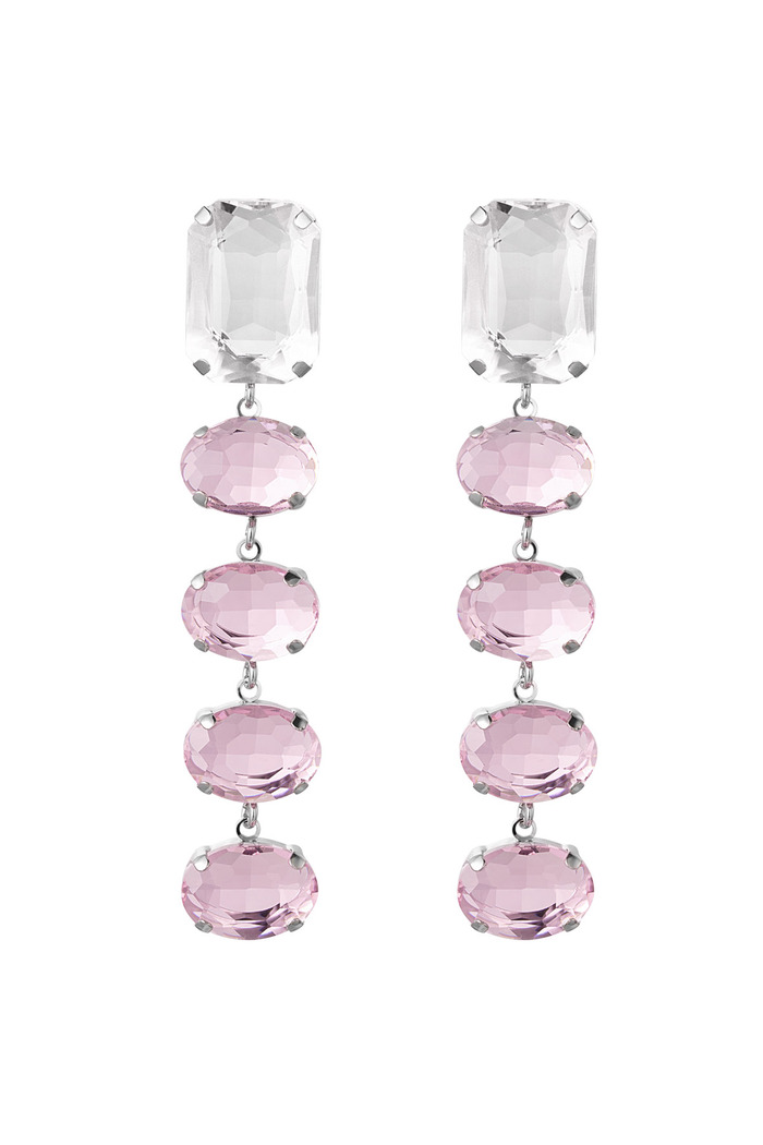 Earrings glass beads party - pink & silver Copper 