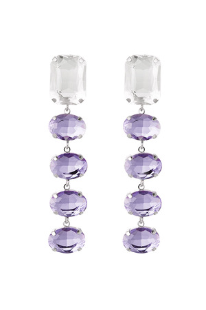 Earrings glass beads party - purple Copper h5 