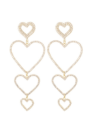 Earrings heart garland - gold Copper h5 