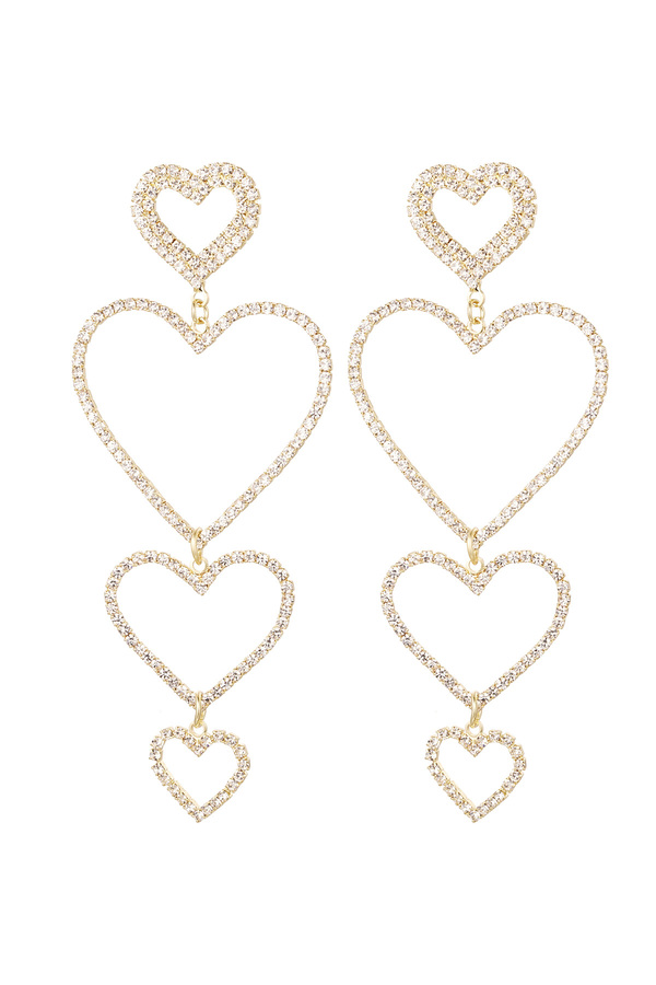 Earrings heart garland - gold Copper