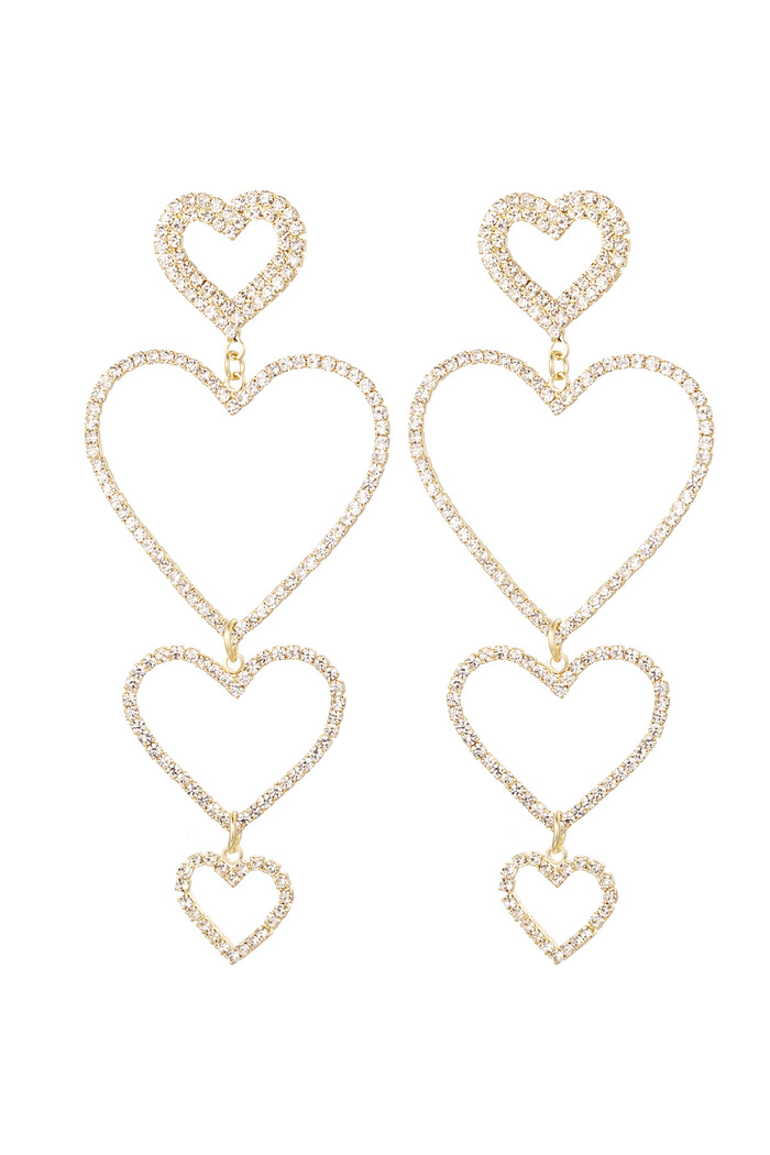 Earrings heart garland - gold Copper 