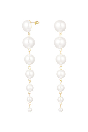 Pendientes guirnalda de perlas - Perlas de oro h5 