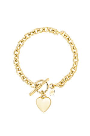Link bracelet with heart - gold h5 