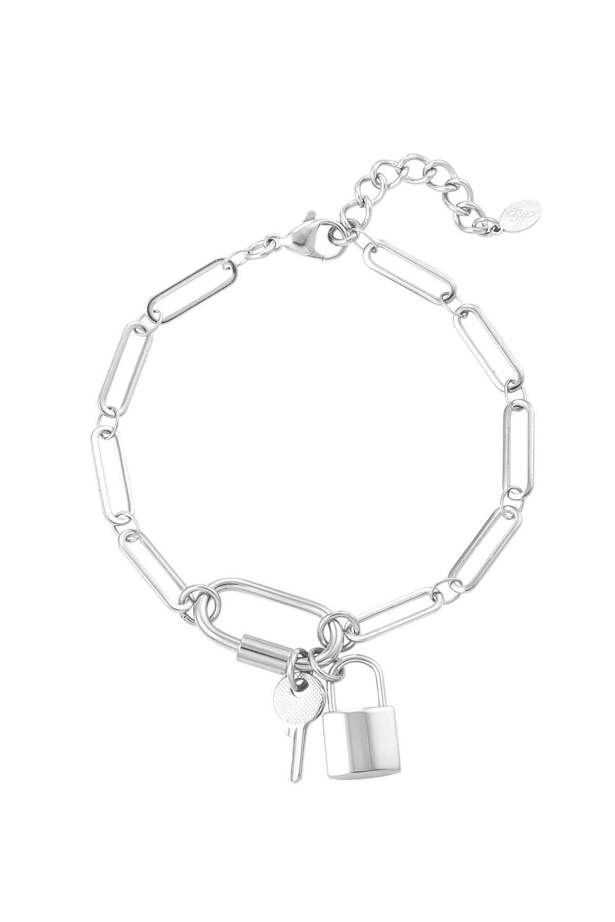 Bracelet links key & lock - silver h5 