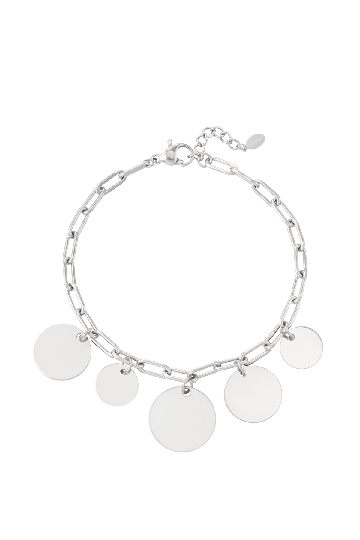 Link bracelet with circles - silver h5 