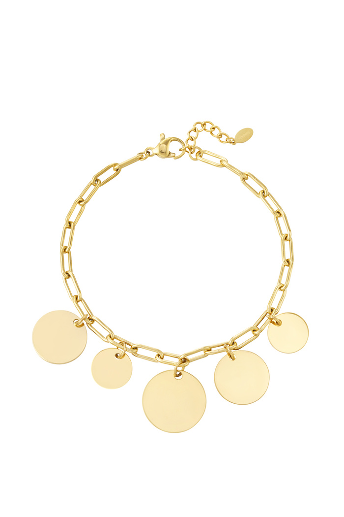 Link bracelet with circles - gold 