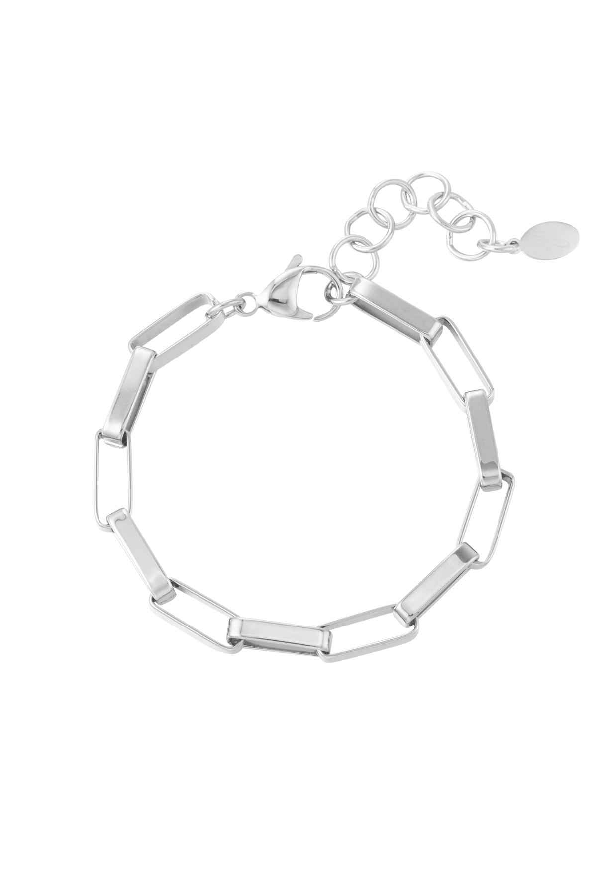 Bracelet rectangular links - silver