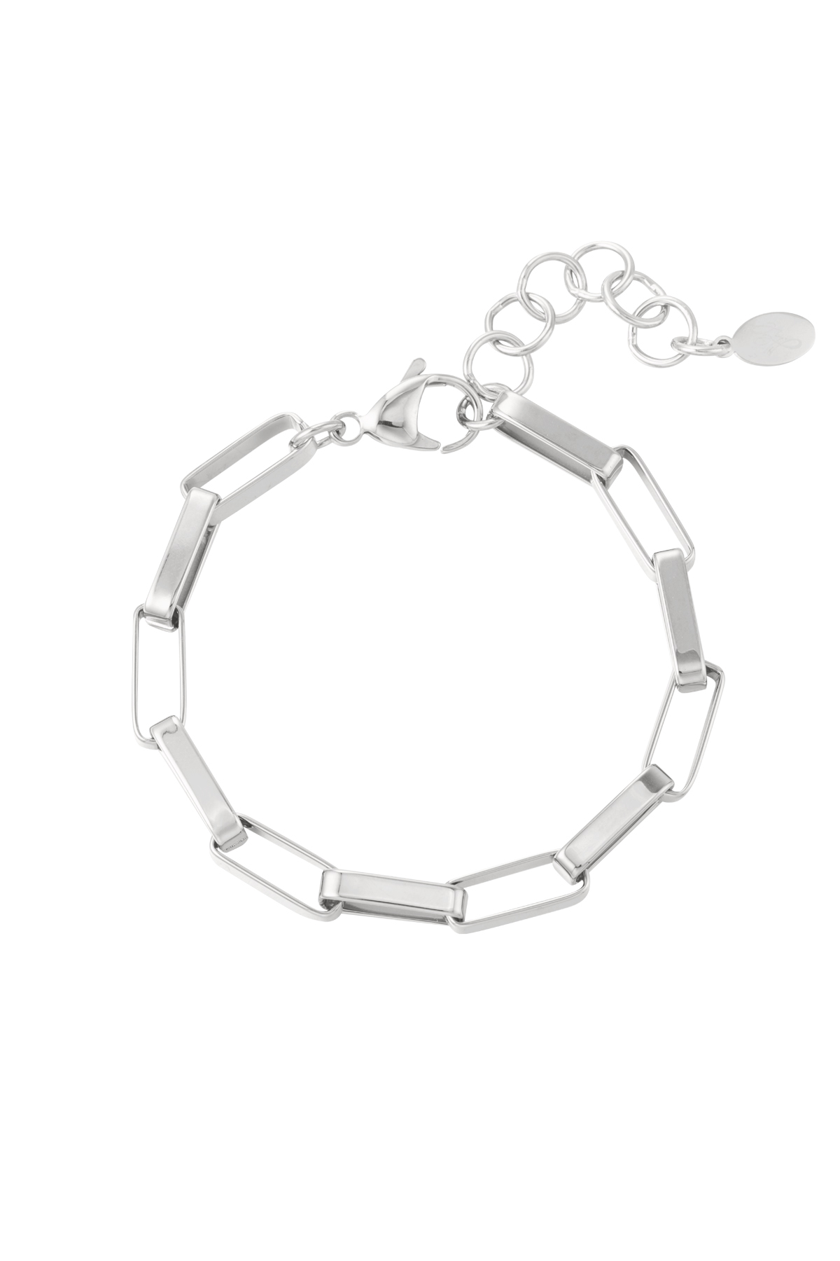 Bracelet rectangular links - Silver Color color