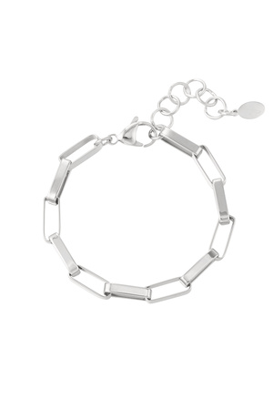 Bracelet rectangular links - silver h5 