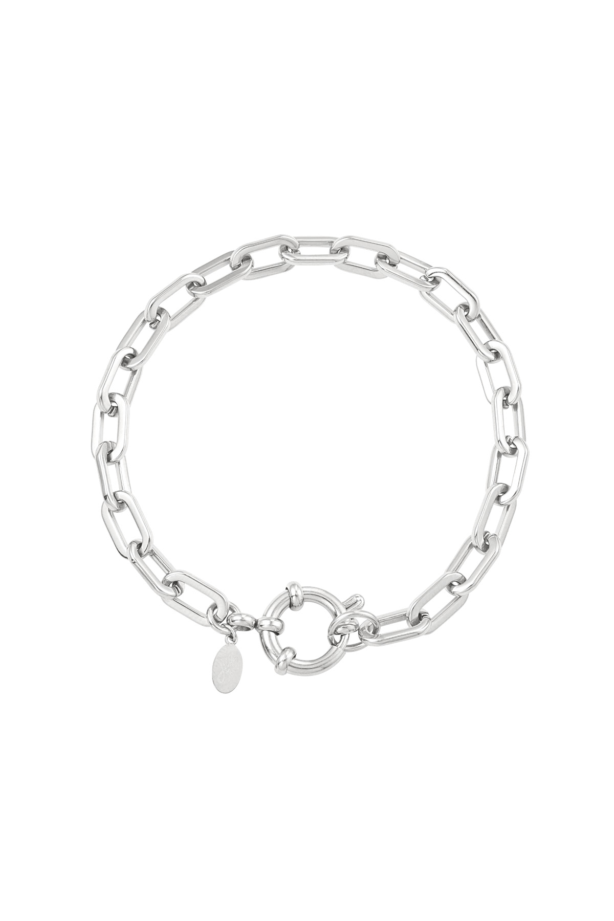 Link bracelet round closure - Silver Color color