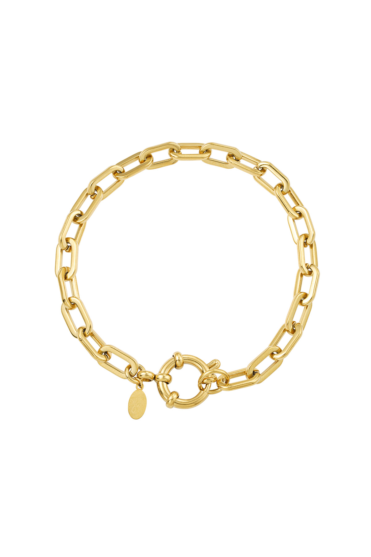 Link bracelet round closure - gold