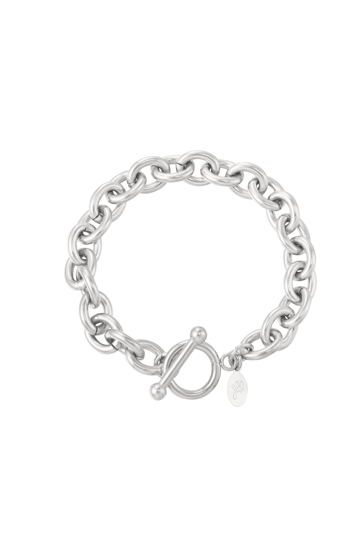 Gliederarmband mit rundem Verschluss – Silber