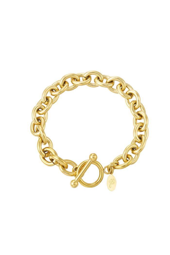 Gliederarmband mit rundem Verschluss – Gold 