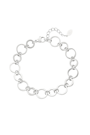 Bracelet small and large links round - silver h5 