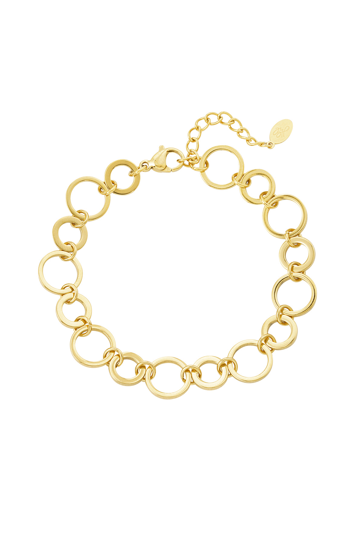 Pulsera eslabones pequeños y grandes redondos - oro