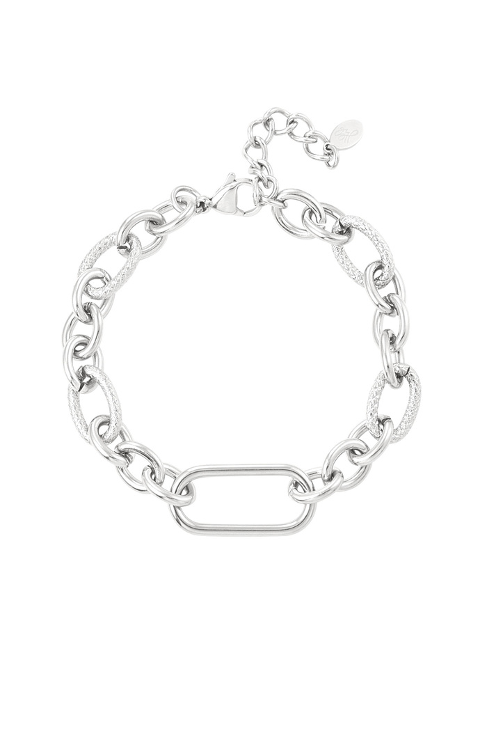 Link bracelet rectangular detail - silver 
