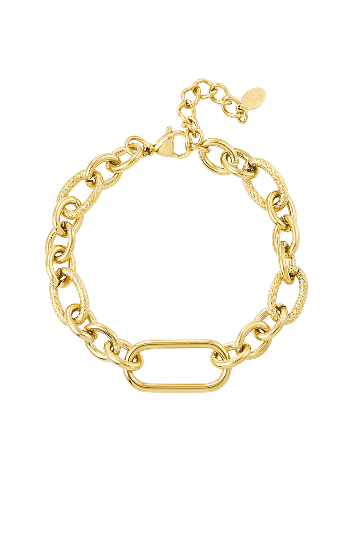 Link bracelet rectangular detail - Gold color