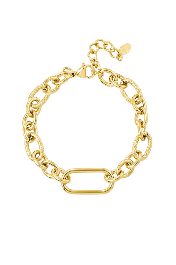 Link bracelet rectangular detail - gold