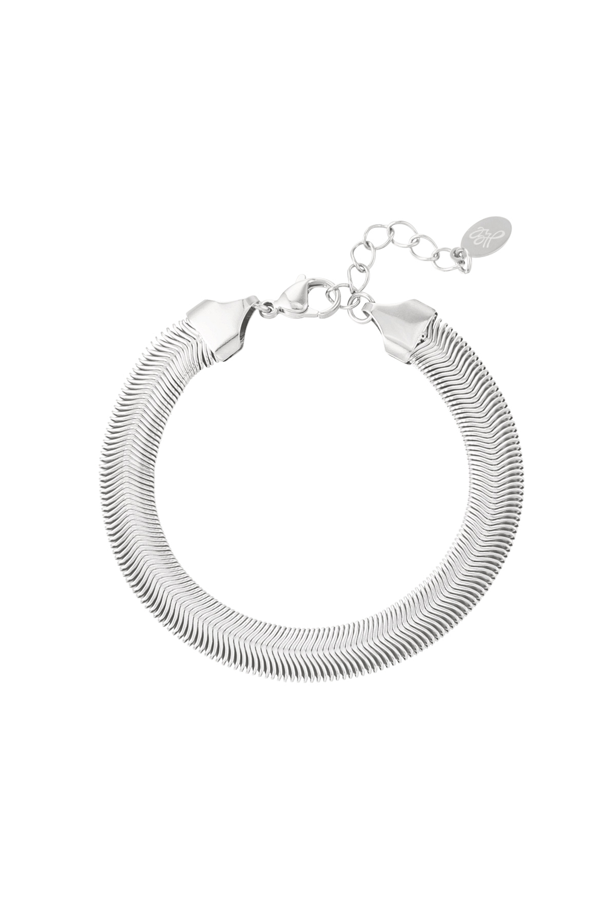 Bracelet flat with print - silver h5 