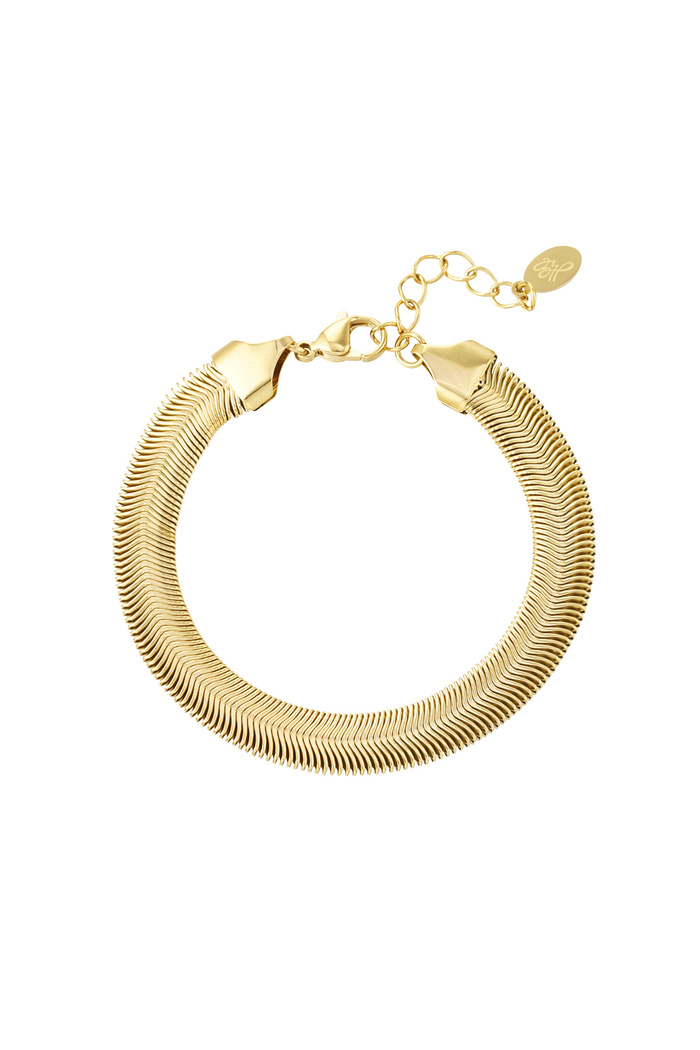 Bracelet flat with print - gold 