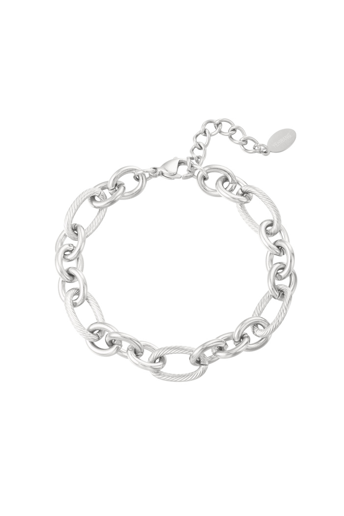Link bracelet different links - silver 