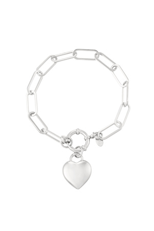 Bracelet lien avec coeur - argent h5 