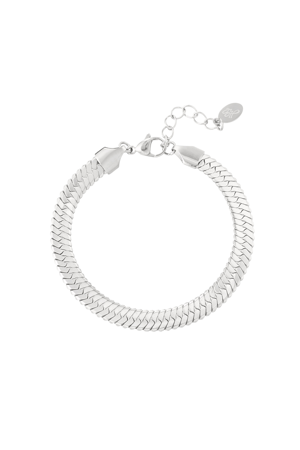 Bracelet flat braided - silver h5 