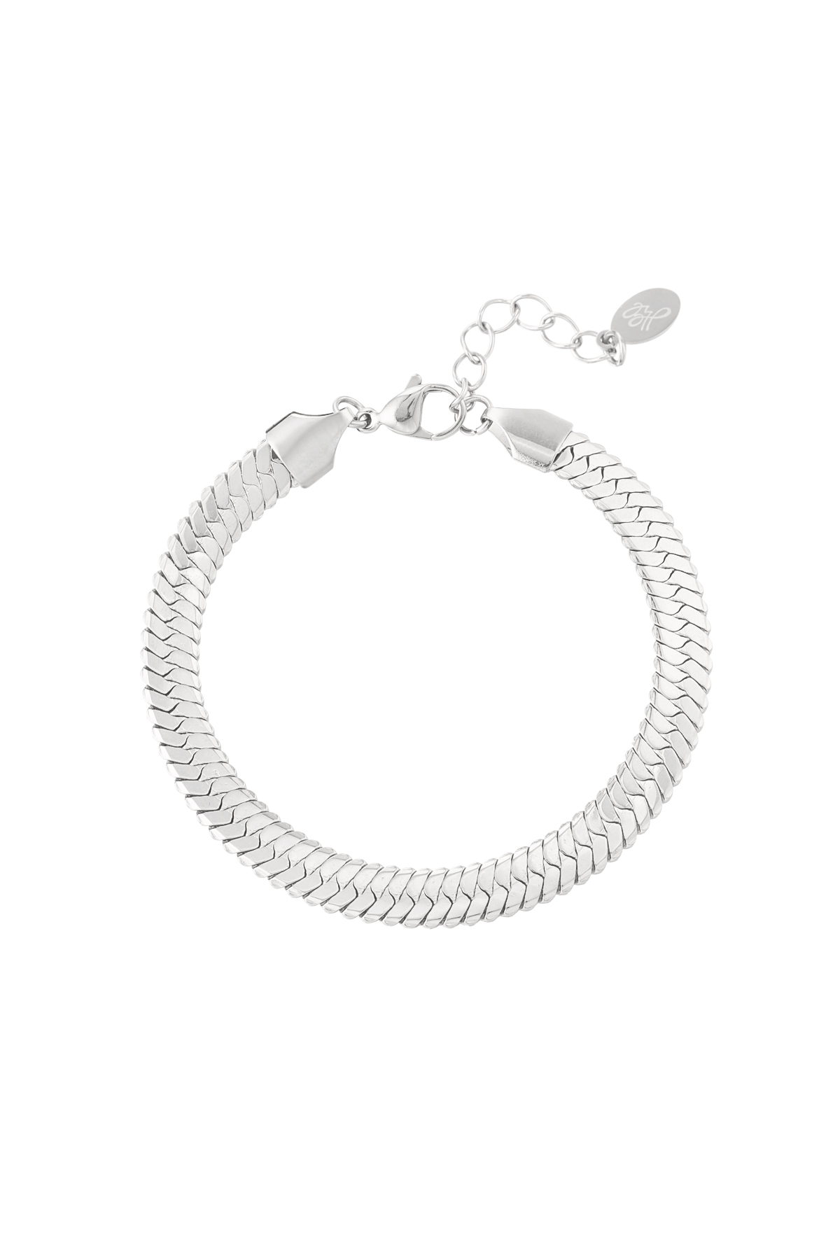 Bracelet flat braided - Silver Color color