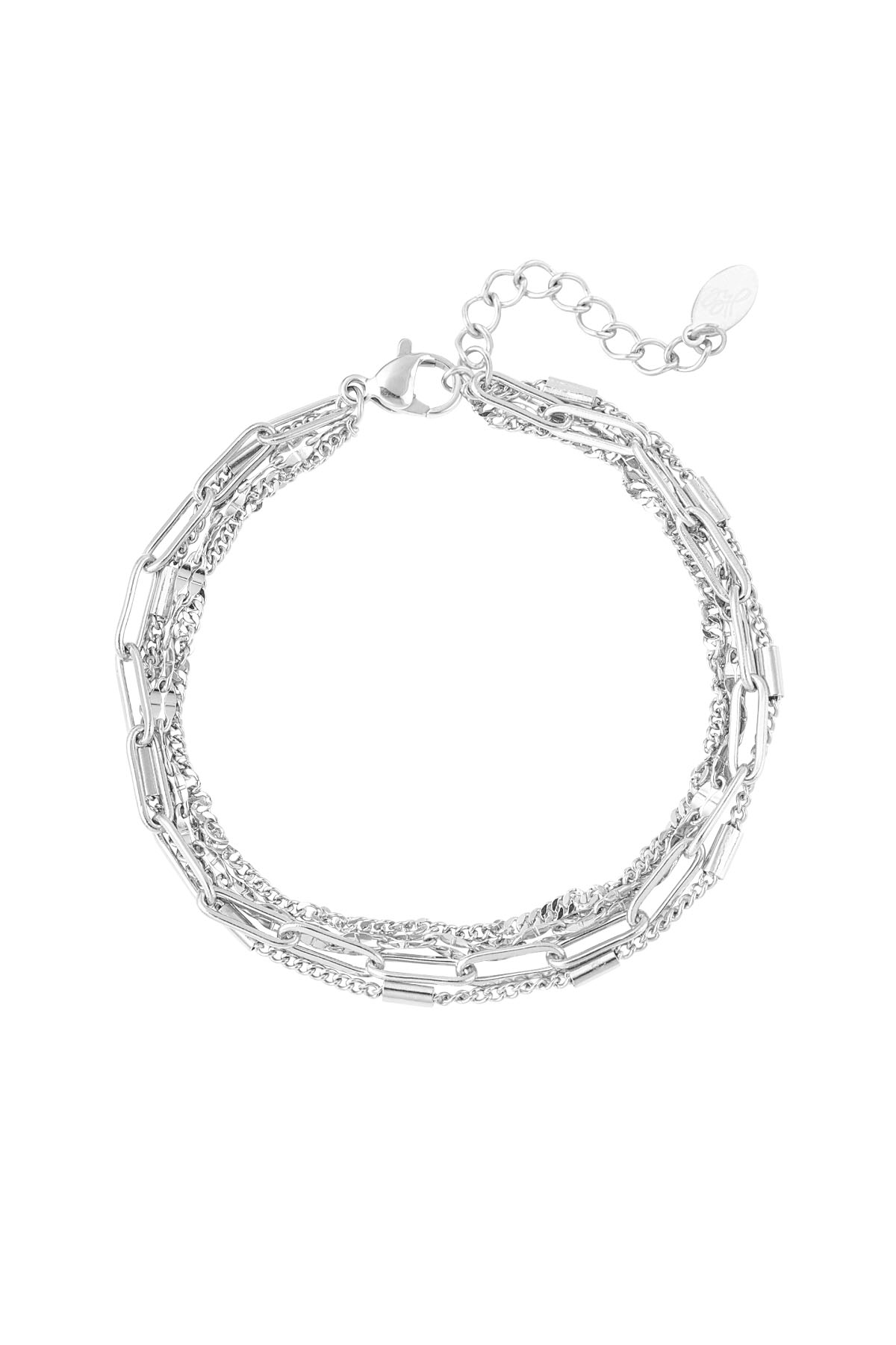 Pulsera tres doble fiesta - plata h5 