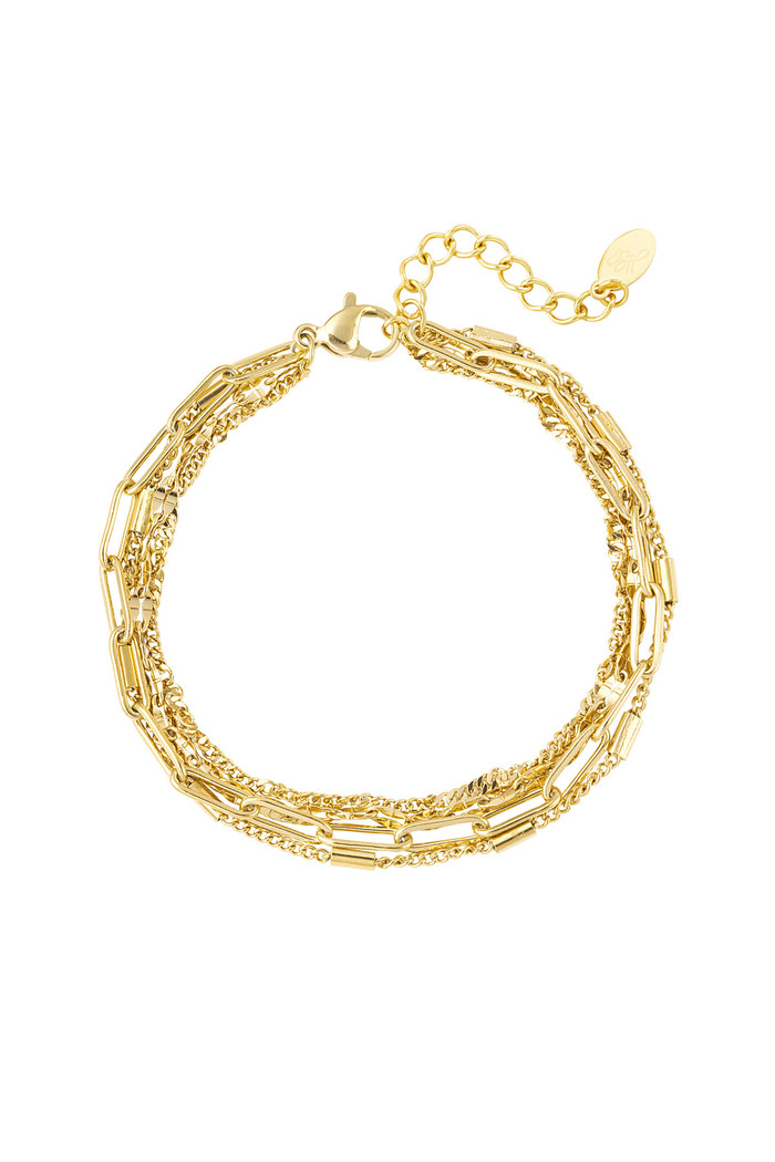 Bracelet three double party - gold 