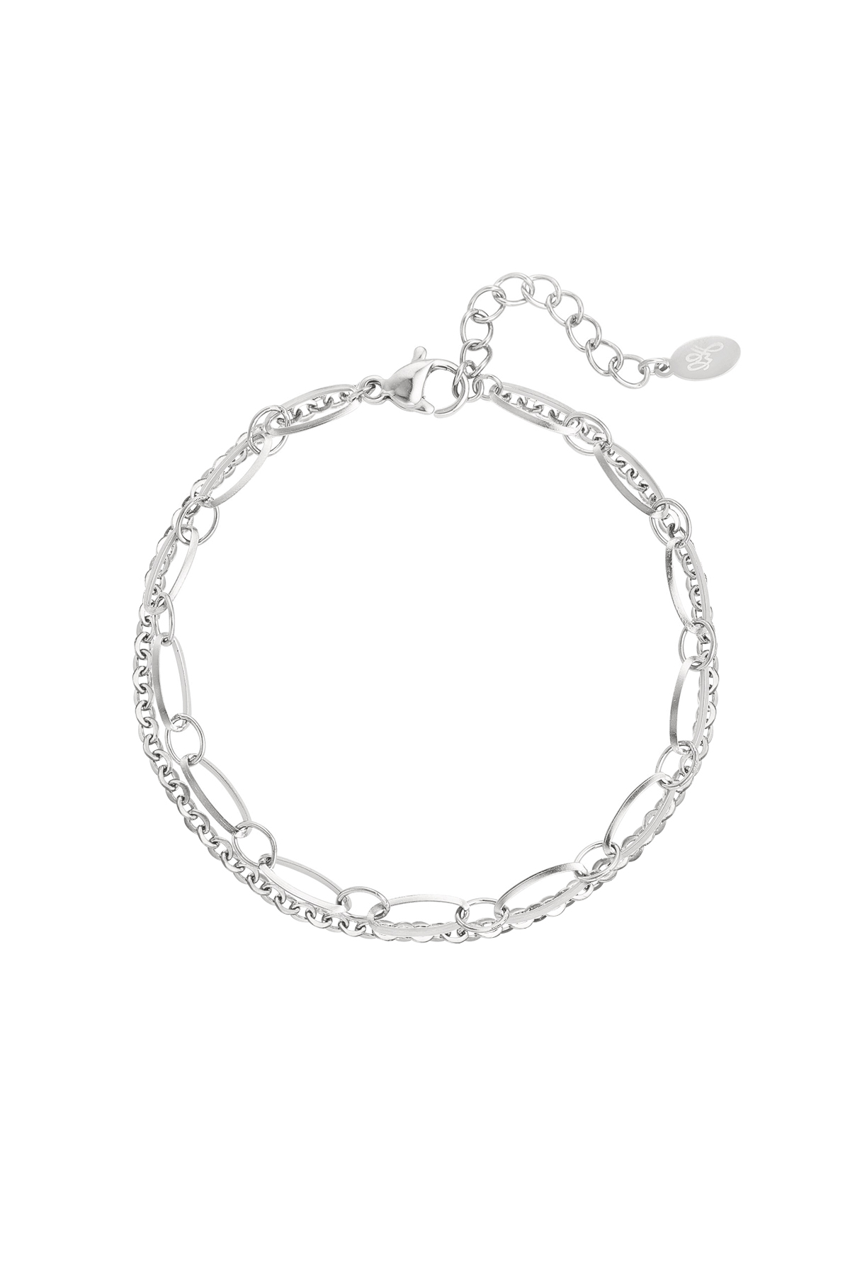 Link bracelet double - silver