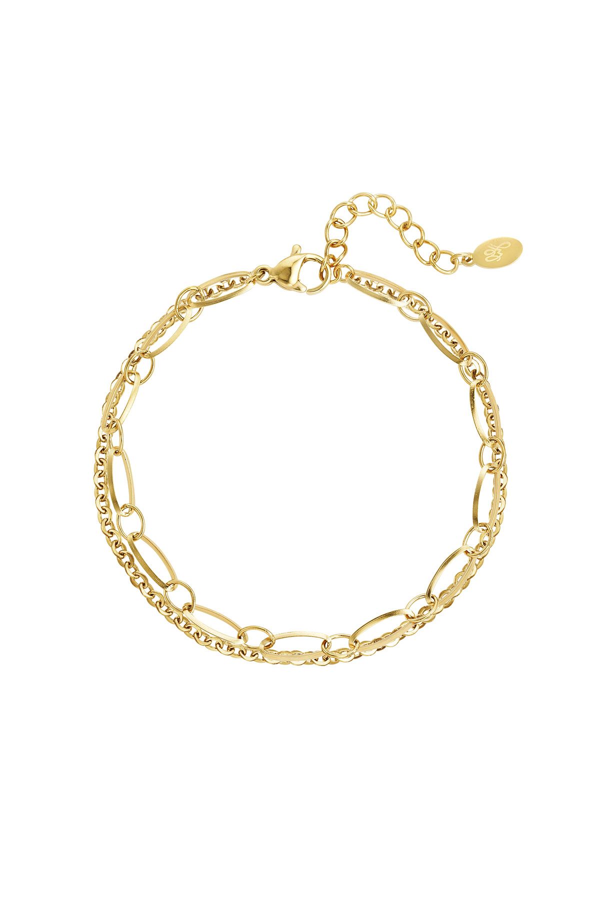 Pulsera de eslabones doble - oro