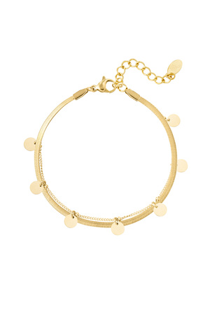 Bracelet double layered circles - gold h5 