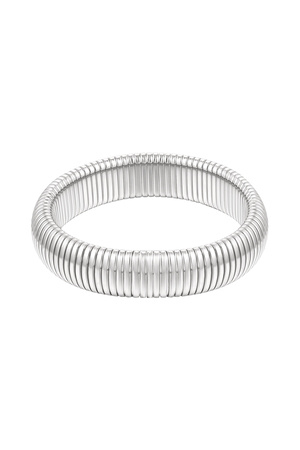 Bracelet ribbed wide - silver h5 