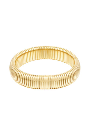 Armband ribbel breed - goud h5 