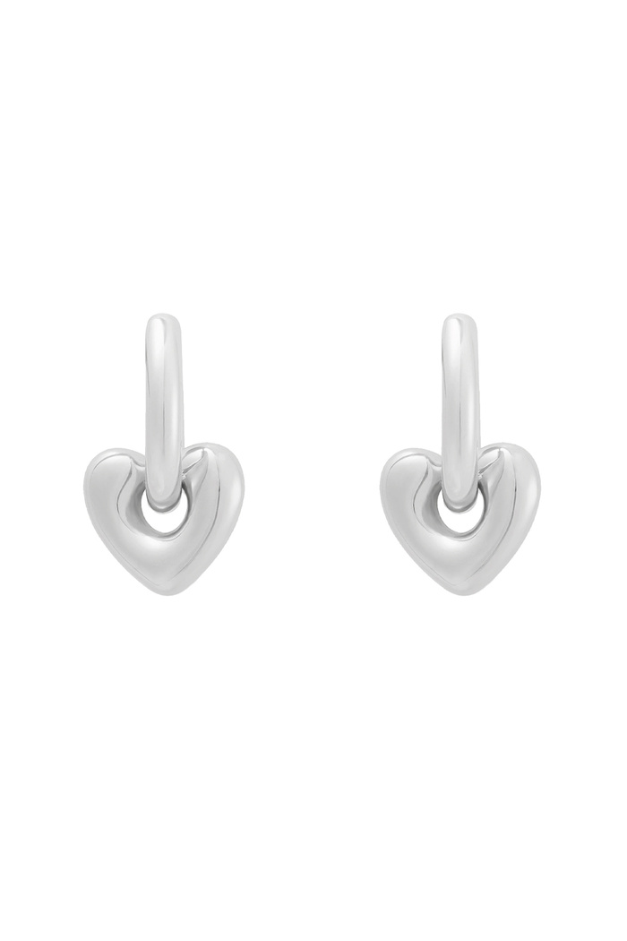 Earrings with heart - silver 